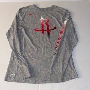 Nike Dri-Fit Houston Rockets Adult Large Long Long Sleeve Tee Shirt